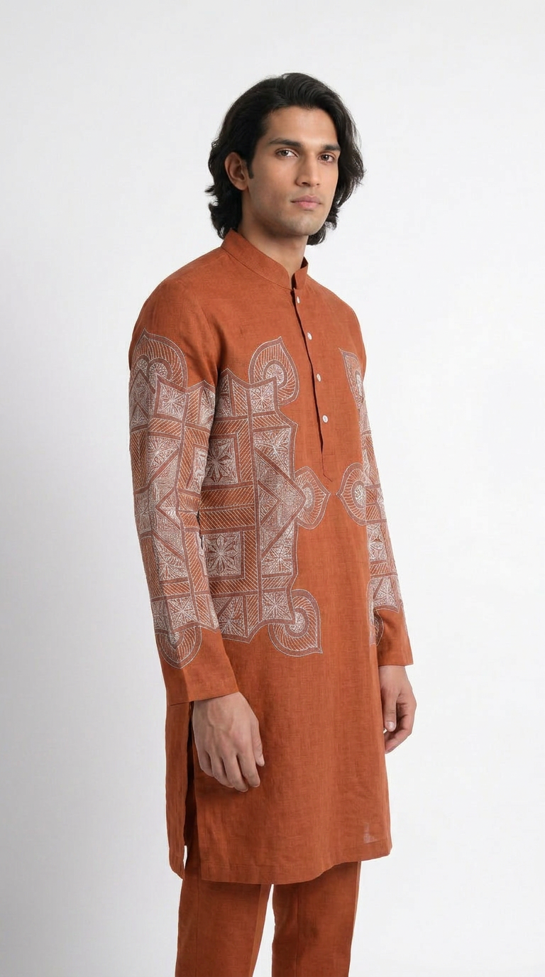 Terra Rangoli kurta men side