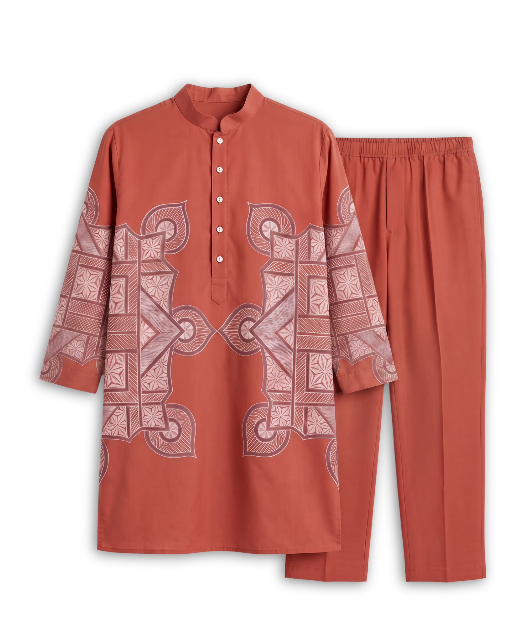Terra Rangoli Kurta Set Men - Red