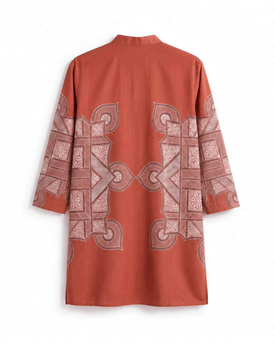 Terra Rangoli Kurta Set Men - Red - Naymish Designs