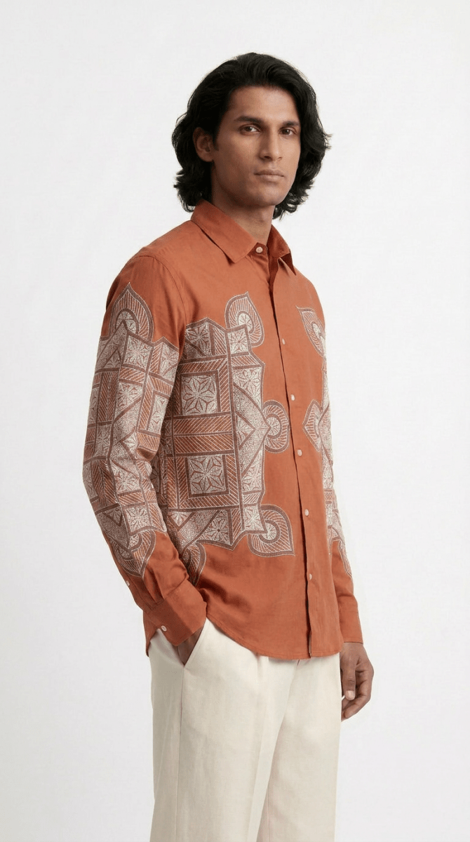 Terra-Rangoli-Shirt-Men - Naymish Designs