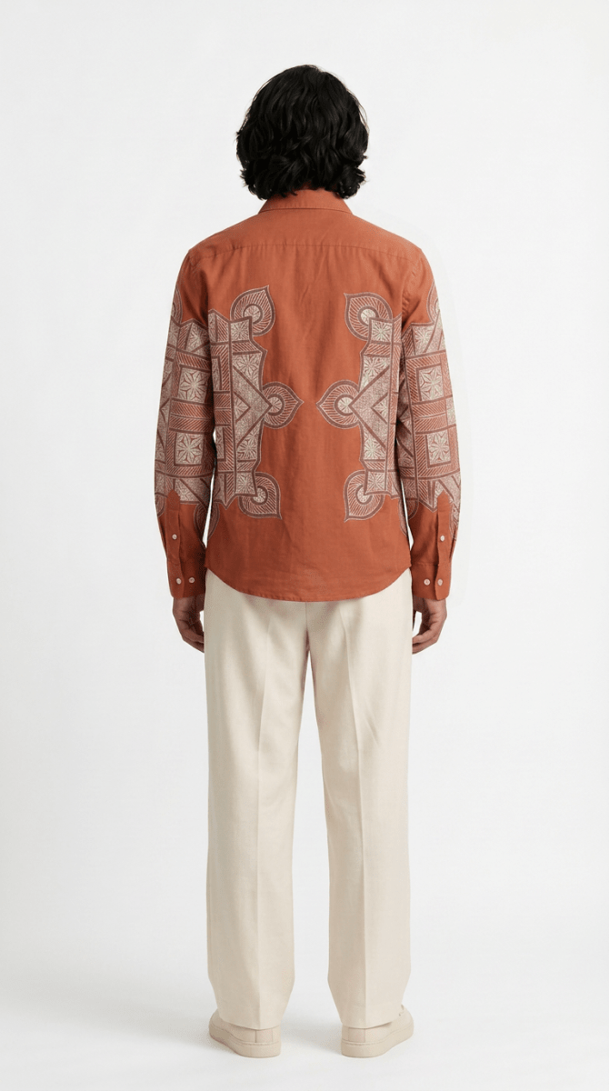 Terra-Rangoli-Shirt Set-Men - Naymish Designs