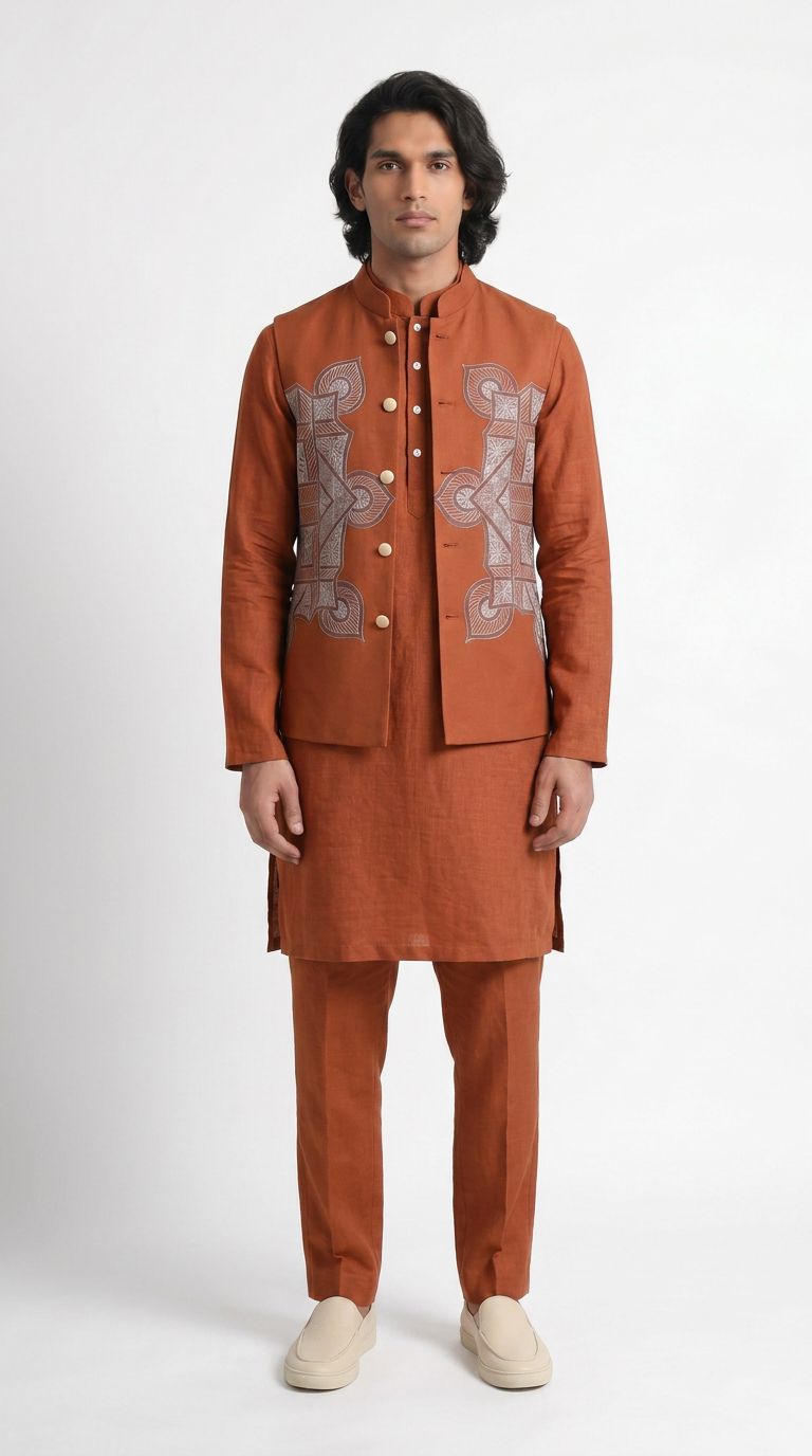 Terra Rangoli vest men front