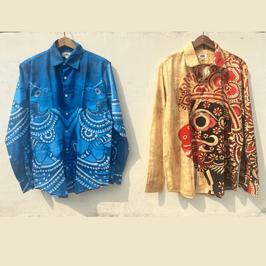 Vanar & Kuranku Pair Culture Heritage Linen Shirts for Man - Naymish Designs