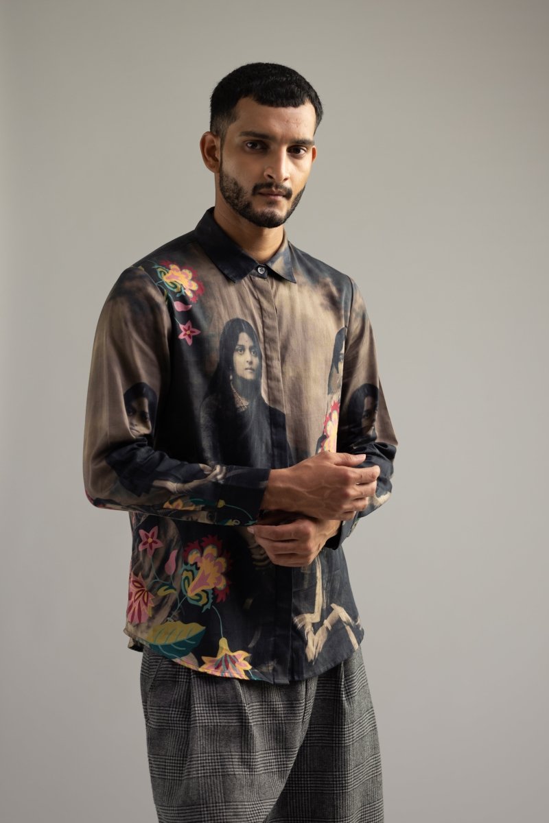 Vintage Family Shirt - Men - Black - Giza Cotton - Naymish Designs