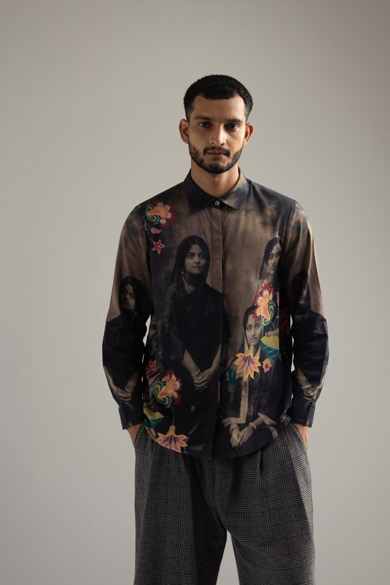 Vintage Family Shirt - Men - Black - Giza Cotton - Naymish Designs