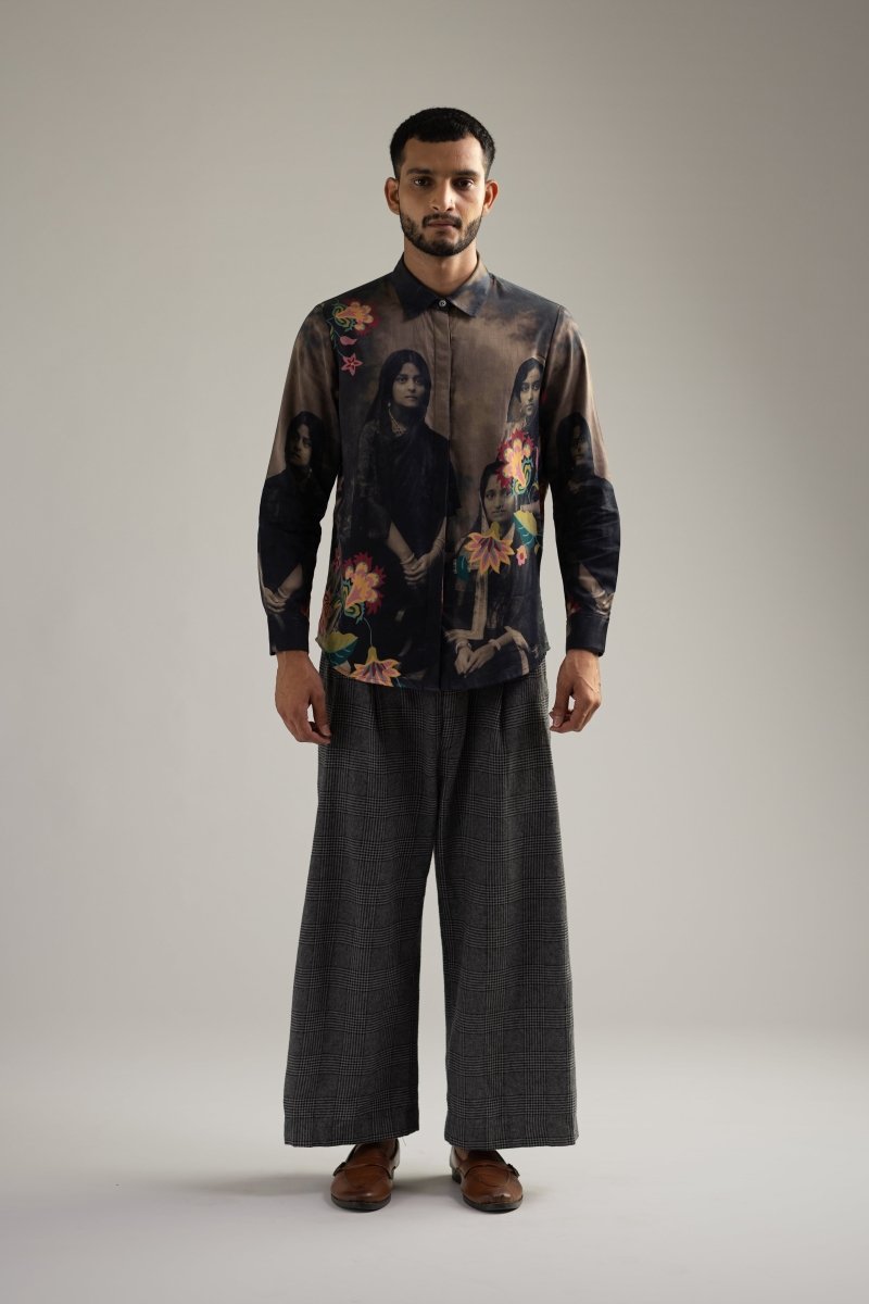 Vintage Family Shirt - Men - Black - Giza Cotton - Naymish Designs
