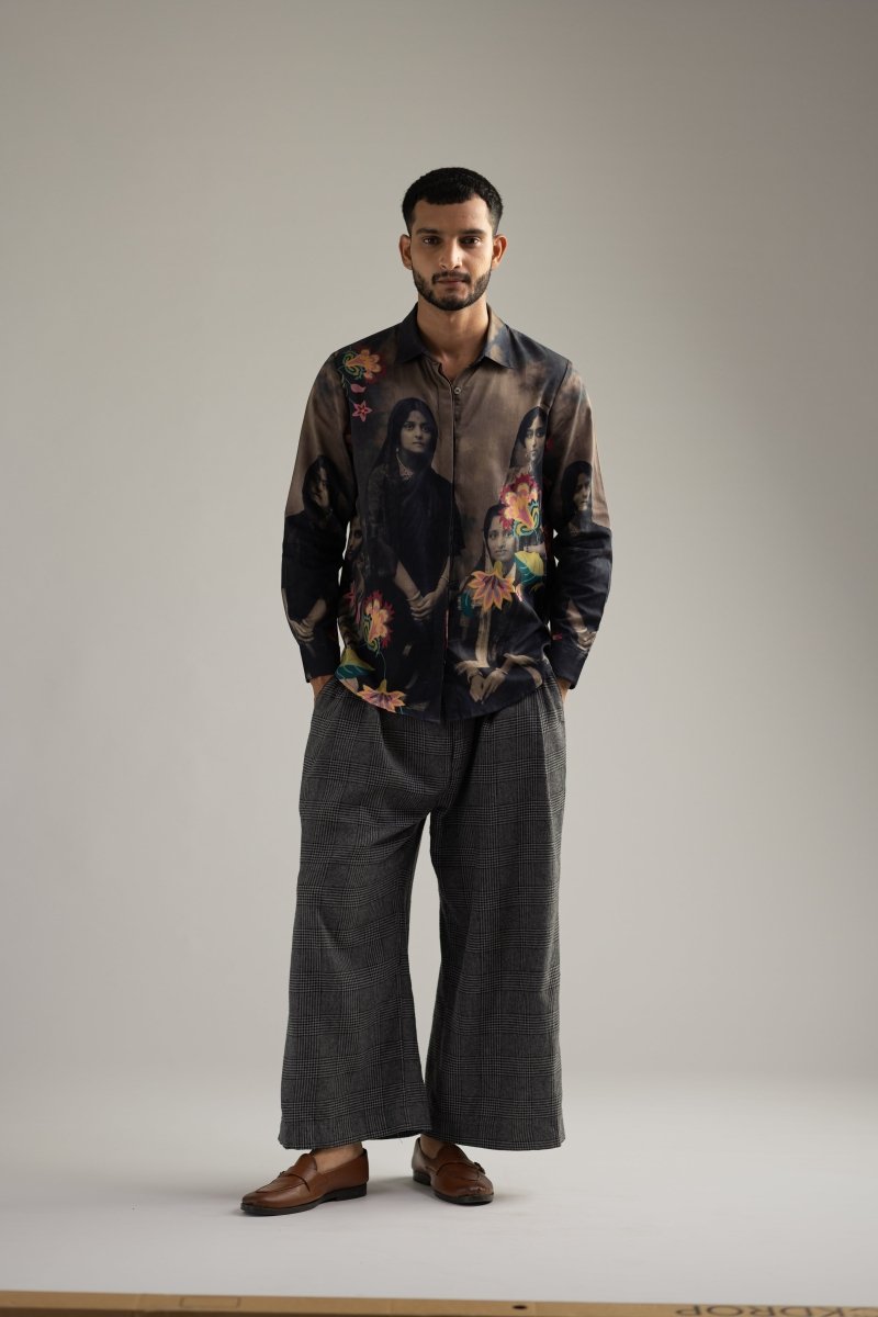 Vintage Family Shirt - Men - Black - Giza Cotton - Naymish Designs