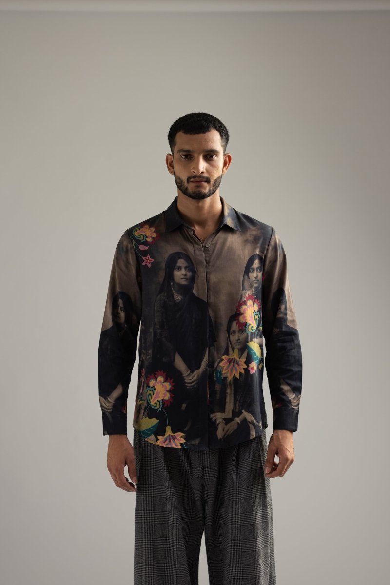 Vintage Family Shirt - Men - Black - Giza Cotton - Naymish Designs