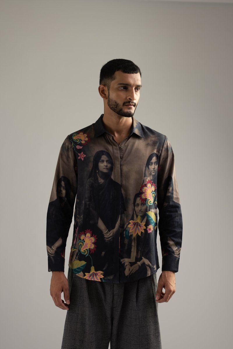 Vintage Family Shirt - Men - Black - Giza Cotton - Naymish Designs