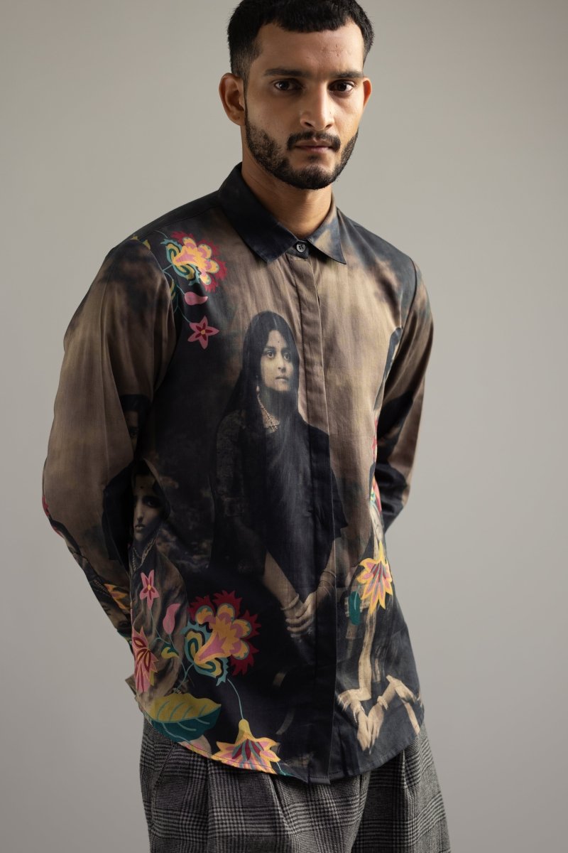 Vintage Family Shirt - Men - Black - Giza Cotton - Naymish Designs