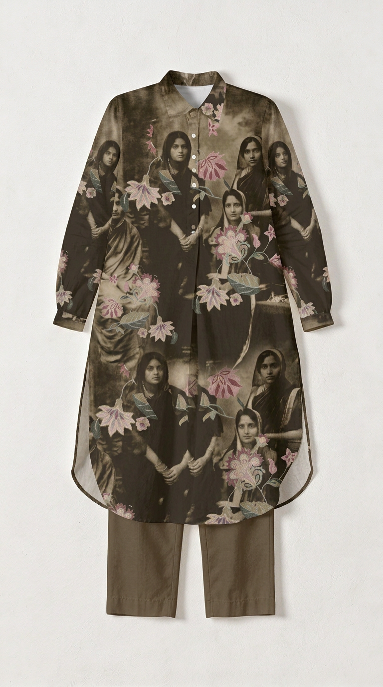 Vintage Family Kurta Set Women flat set view