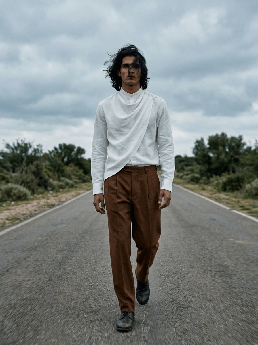White Cowl Men Shirt - Naymish Designs