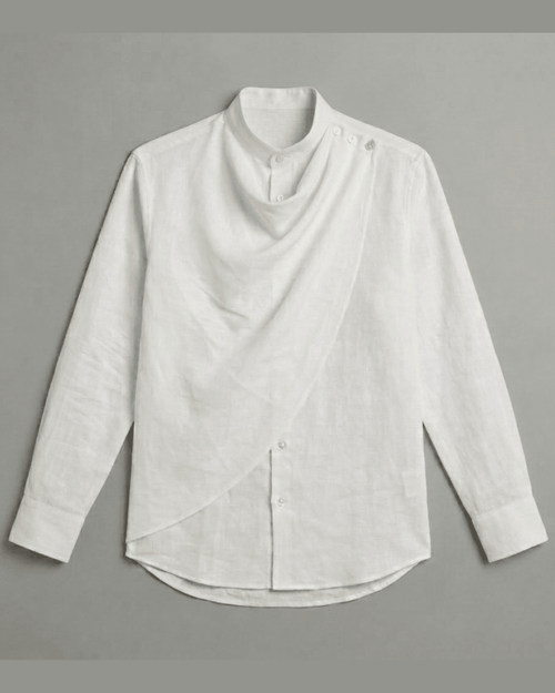 White Cowl Men Shirt - Naymish Designs