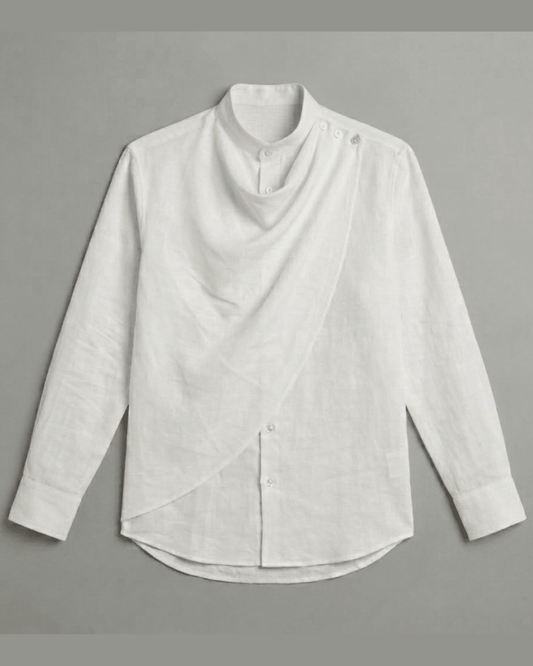 White Cowl Men Shirt - Naymish Designs