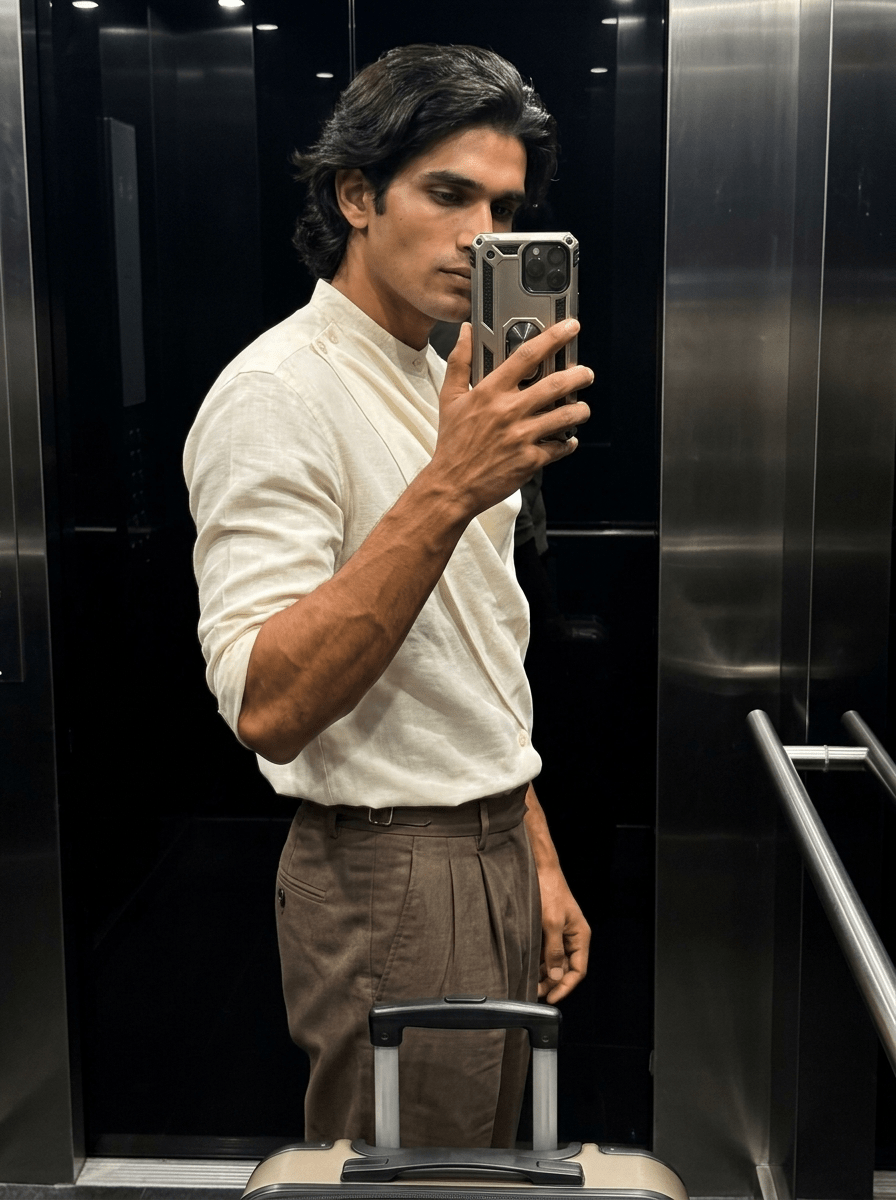 White Cowl Men Shirt - Naymish Designs