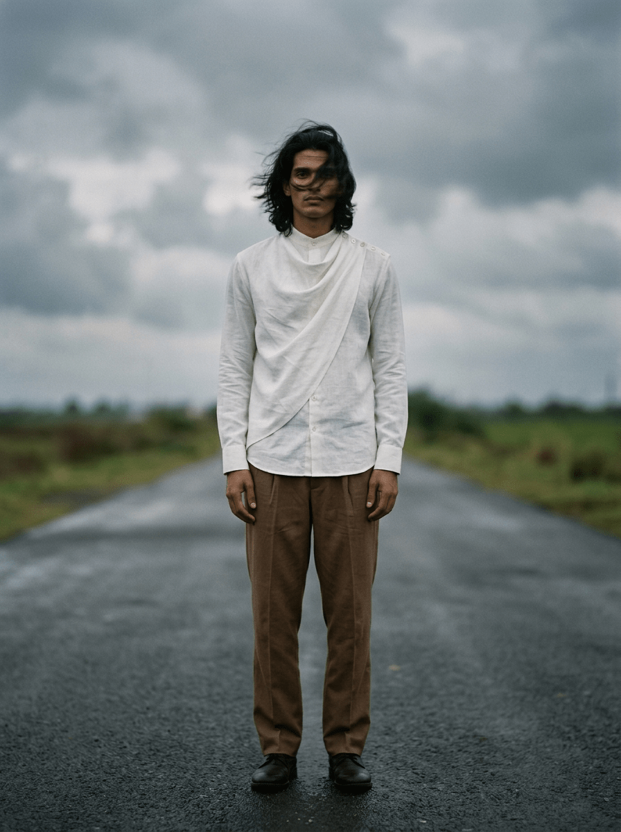 White Cowl Men Shirt - Naymish Designs