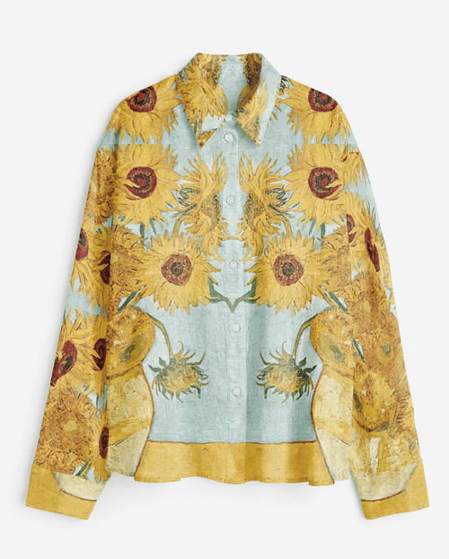 Yellow Sunflower Luxury Party Shirts for Men - Naymish Designs